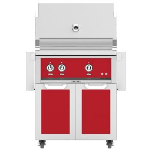 Hestan 30-Inch Propane Gas Grill W/ Rotisserie On Double Door Tower Cart - Matador - GABR30-LP-RD