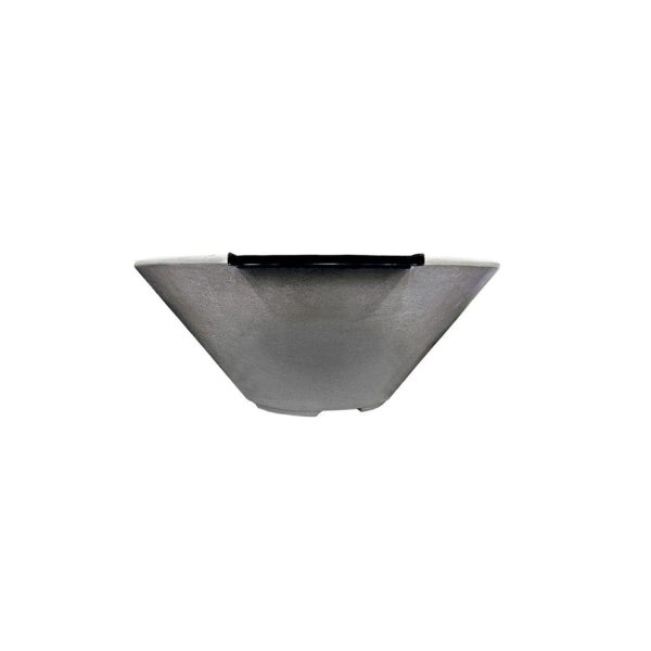 Scape Key 33 Inch Square GFRC Propane Fire Bowl in Natural Concrete by Lakeview Outdoor Designs