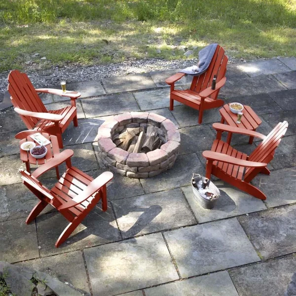 Paradise Key 6 Pc Recycled Plastic Seating Set in Rustic Red by Lakeview Outdoor Designs