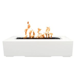 Regal 54 Inch Rectangular GFRC Natural Gas Fire Pit in Limestone by The Outdoor Plus