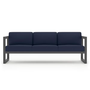Misty Cove 3 Person Aluminum Sofa in Slate/Spectrum Indigo by Lakeview Outdoor Designs