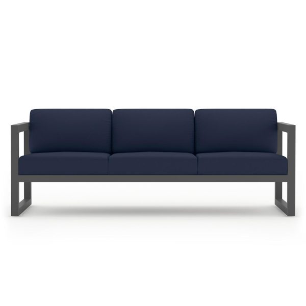 Misty Cove 3 Person Aluminum Sofa in Slate/Spectrum Indigo by Lakeview Outdoor Designs
