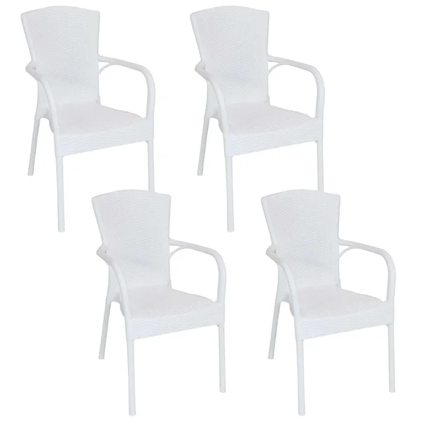 Ultimate Patio Stackable Outdoor Patio Dining Chair - Set of 4 - White