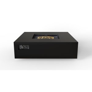 AON 56 Inch Square Powder Coated Steel Propane Fire Pit Table in Black by Warming Trends