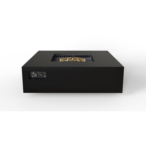 AON 56 Inch Square Powder Coated Steel Propane Fire Pit Table in Black by Warming Trends