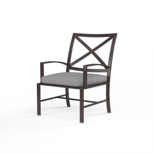 La Jolla Aluminum Patio Dining Chair in Canvas Granite w/ Self Welt By Sunset West