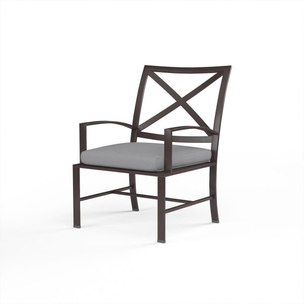 La Jolla Aluminum Patio Dining Chair in Canvas Granite w/ Self Welt By Sunset West