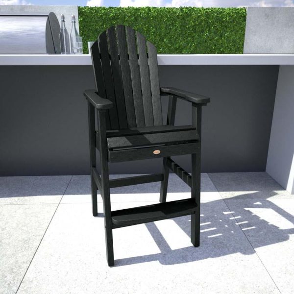 Dream Bay Recycled Plastic Bar Stool in Black by Lakeview Outdoor Designs