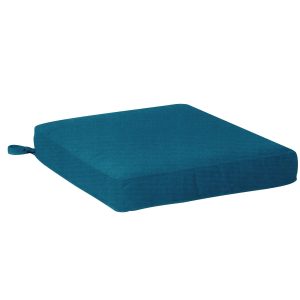 Sunbrella Spectrum Peacock Large Outdoor Replacement Seat Cushion W/ Knife Edge By BBQGuys Signature