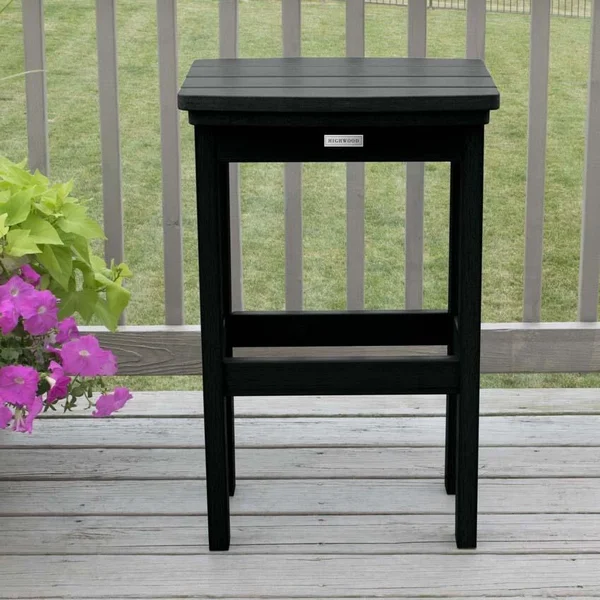 Hart Lane Recycled Plastic Bar Stool in Black by Lakeview Outdoor Designs