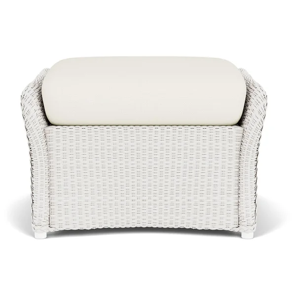 Weekend Retreat Lloyd Loom Ottoman in White/Sailcloth Salt by Lloyd Flanders