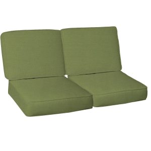 Sunbrella Spectrum Cilantro 4 Piece Medium Outdoor Replacement Loveseat Cushion Set W/ Piping By BBQGuys Signature