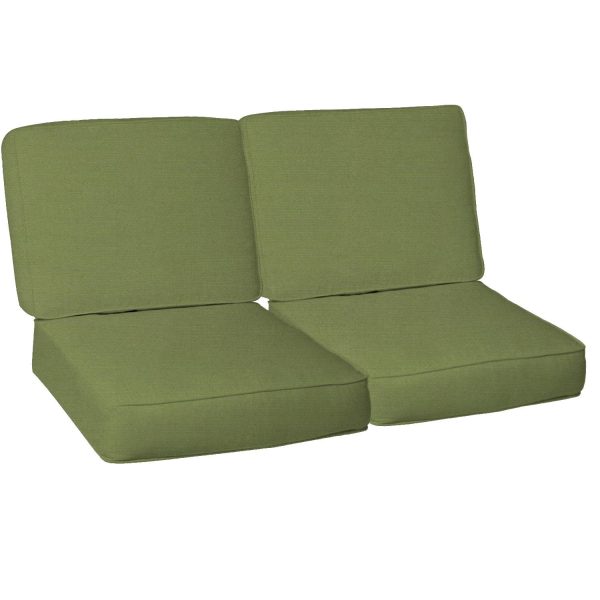 Sunbrella Spectrum Cilantro 4 Piece Medium Outdoor Replacement Loveseat Cushion Set W/ Piping By BBQGuys Signature
