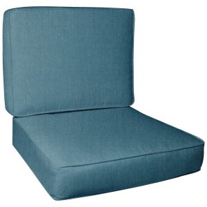 Sunbrella Cast Lagoon Large Outdoor Replacement Club Chair Cushion Set W/ Piping By BBQGuys Signature