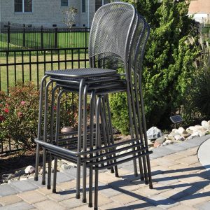 Carlo 4 Pc Steel Bar Stool Set in Gray By KETTLER