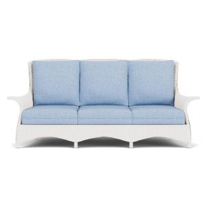 Mandalay Lloyd Loom Sofa in White/Demo Skyway by Lloyd Flanders