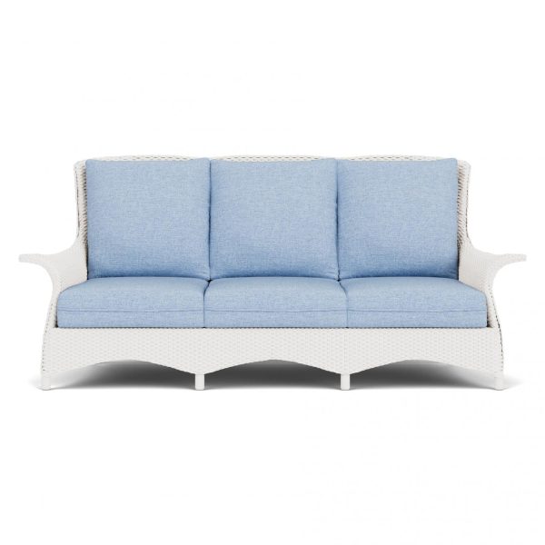 Mandalay Lloyd Loom Sofa in White/Demo Skyway by Lloyd Flanders