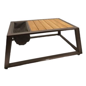 York Aluminum Coffee Table w/ Storage in Brown by HIGOLD
