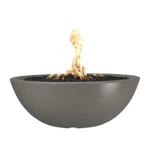 Sedona 48 Inch Round GFRC Natural Gas Fire Pit w/ Glow Plug in Ash by The Outdoor Plus