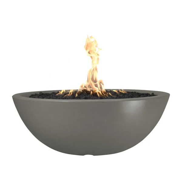 Sedona 48 Inch Round GFRC Propane Fire Pit w/ Glow Plug in Ash by The Outdoor Plus