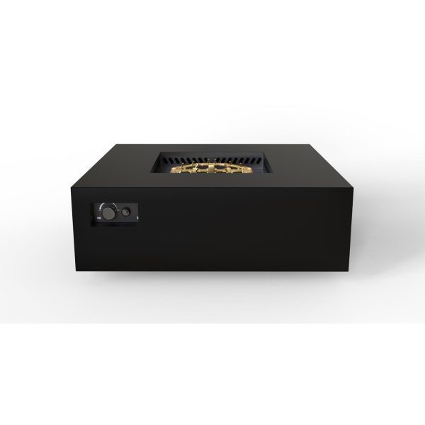 AON 48 Inch Square Powder Coated Steel Propane Fire Pit Table in Black by Warming Trends
