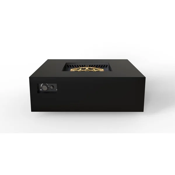 AON 48 Inch Square Powder Coated Steel Natural Gas Fire Pit Table in Black by Warming Trends