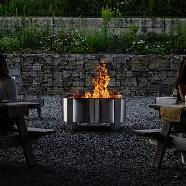 X Series 42 Inch Round Stainless Steel Wood-Burning Fire Pit in Stainless Steel by Breeo