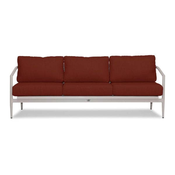 Midnight Cove 3 Person Aluminum Sofa in Urban Stone/Canvas Henna by Lakeview Outdoor Designs