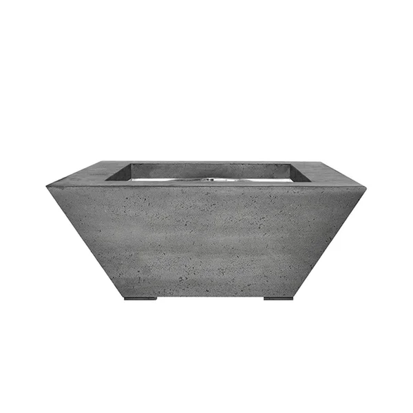Pelican View 30 Inch Square GFRC Propane Fire Bowl in Gray by Lakeview Outdoor Designs