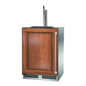 Perlick 24-Inch Signature Series Stainless Steel Panel Ready Single Tap Outdoor Beverage Dispenser w/ Door Lock - Left Hinged - HP24TO-4-2LL-1