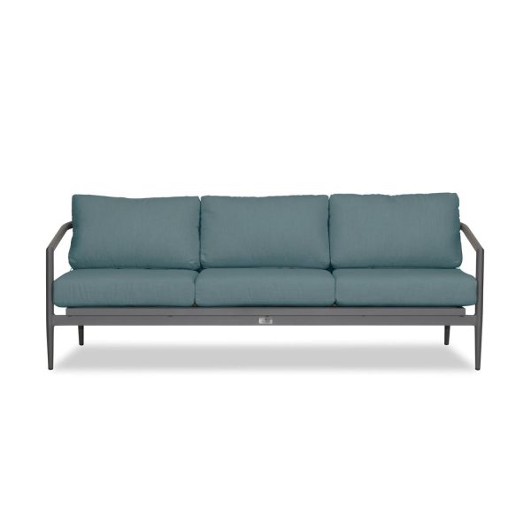 Midnight Cove 3 Person Aluminum Sofa in Slate/Cast Lagoon by Lakeview Outdoor Designs