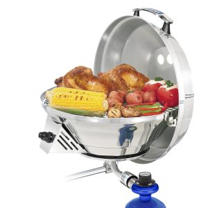 Magma Original Size Marine Kettle 3 Combination Stove & Gas Grill on Round Rail Mount