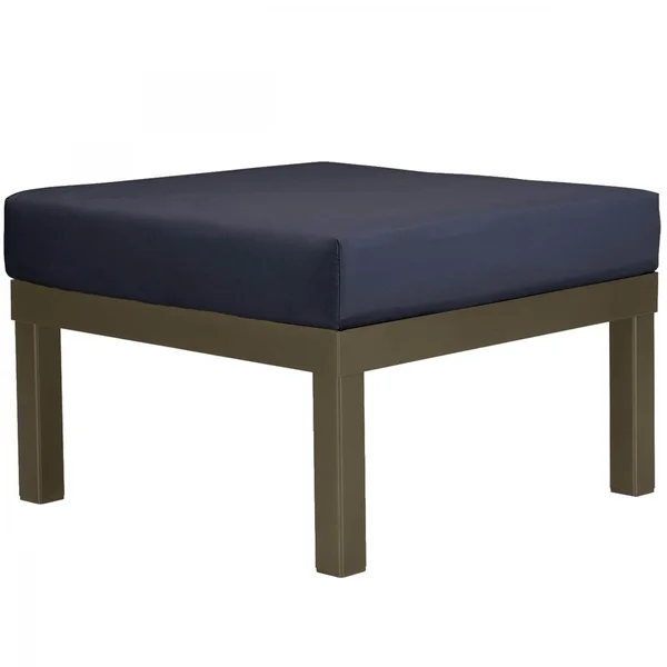 Ashbee Aluminum Ottoman in Textured Beachwood/Indigo by Telescope Casual