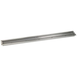 BBQGuys Signature 72 X 6-Inch Stainless Steel Linear Drop-In Fire Pit Pan W/ Built-In Propane Gas H-Burner - SS-LCB-72-LP