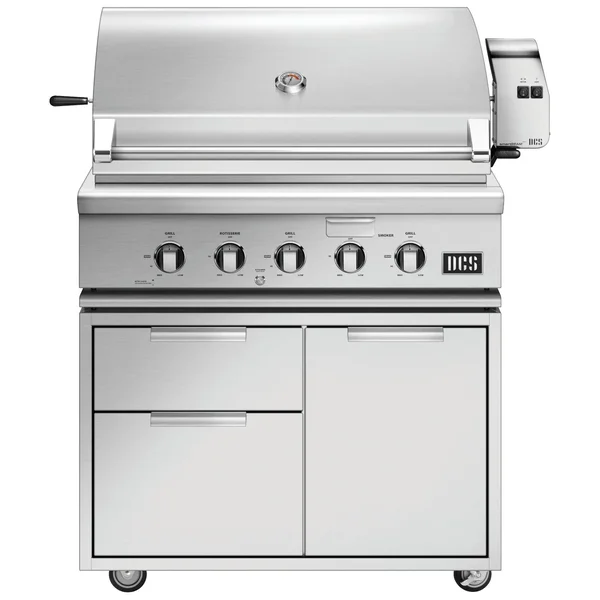 DCS Series 7 36-Inch Natural Gas Grill With Rotisserie On DCS CAD Cart - BH1-36R-N