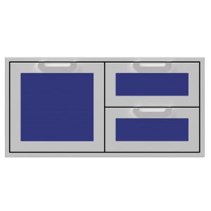 Hestan 42-Inch Double Drawer And Single Storage Door Combo - Prince - AGSDR42-BU