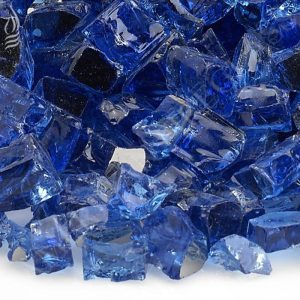 BBQGuys Signature 1/2-Inch Cobalt Blue Reflective Fire Glass - 10 Pounds