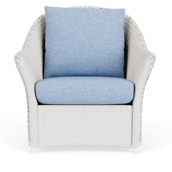 Weekend Retreat Lloyd Loom Club Chair in Matte White/Demo Skyway by Lloyd Flanders