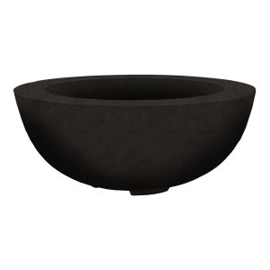 Valley Bay 8 39 Inch Round GFRC Natural Gas Fire Bowl in Ebony by Lakeview Outdoor Designs