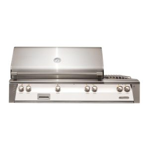 Alfresco ALXE 56-Inch Built-In Natural Gas Deluxe Grill With Sear Zone, Rotisserie, And Side Burner in Signal White Gloss - ALXE-56SZ-NG-S9003