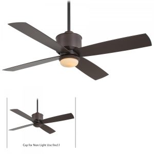 Minka-Aire Strata 52-Inch 4-Blade LED Ceiling Fan in Oil Rubbed Bronze Finish W/ Oil Rubbed Bronze Blades & Tinted Opal Glass - F734L-ORB