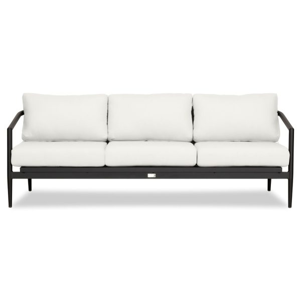 Midnight Cove 3 Person Aluminum Sofa in Black/Canvas Natural by Lakeview Outdoor Designs