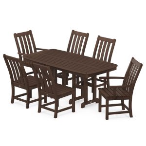 POLYWOOD Vineyard 7-Piece Nautical Dining Set - Mahogany