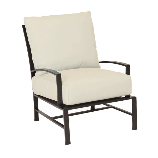 La Jolla Aluminum Club Chair in Espresso/Canvas Flax by Sunset West