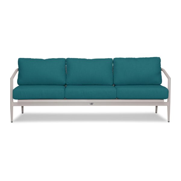 Midnight Cove 3 Person Aluminum Sofa in Urban Stone/Spectrum Peacock by Lakeview Outdoor Designs