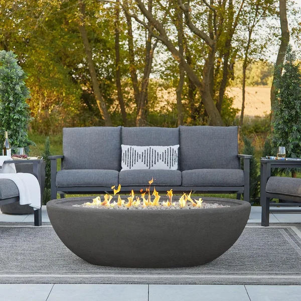 Creekwood 58 Inch Oval MGO Natural Gas Fire Bowl in Shale by Lakeview Outdoor Designs (Ships Propane w/ Conversion Kit)
