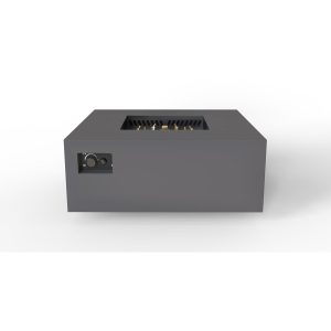 AON 40 Inch Square Powder Coated Steel Propane Fire Pit Table in Charcoal by Warming Trends