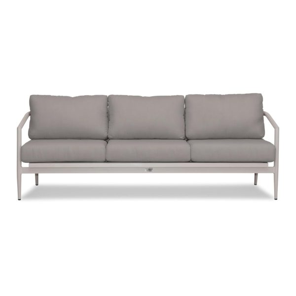Midnight Cove 3 Person Aluminum Sofa in Urban Stone/Canvas Charcoal by Lakeview Outdoor Designs
