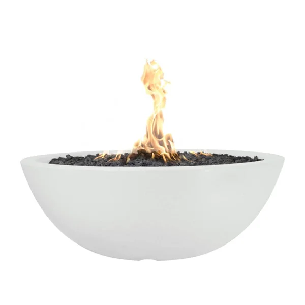 Sedona 48 Inch Round GFRC Propane Fire Pit in Limestone by The Outdoor Plus