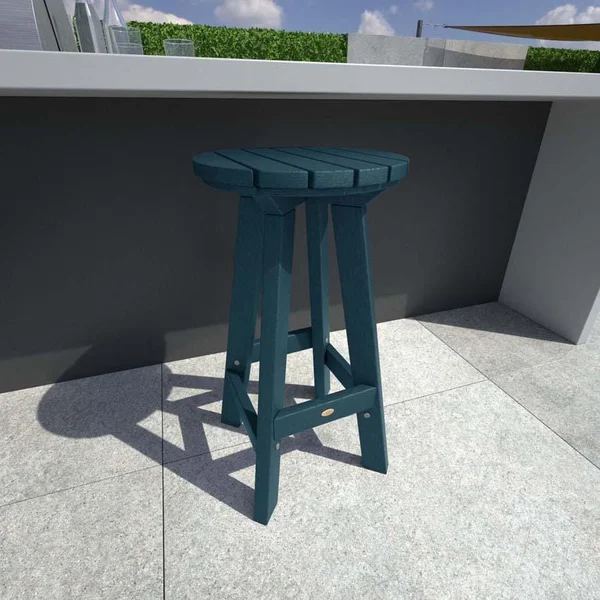 Tracewood Recycled Plastic Bar Stool in Nantucket Blue by Lakeview Outdoor Designs
